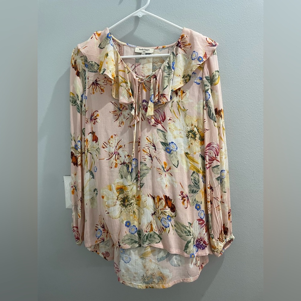 Haute Hippie Multicolor Floral Blouse